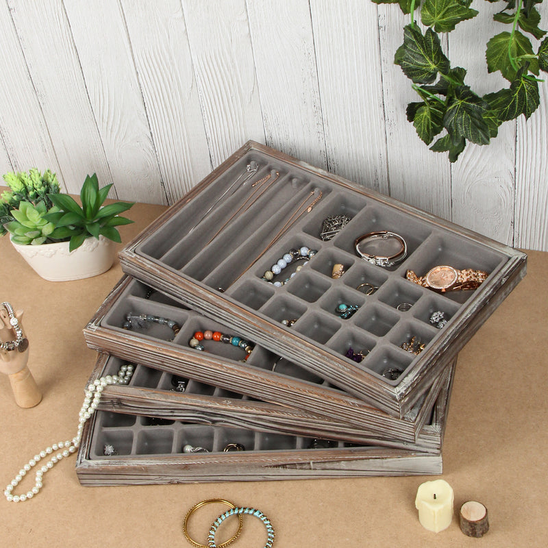 Set of 4 Different Type Jewelry Storage Box Organizer