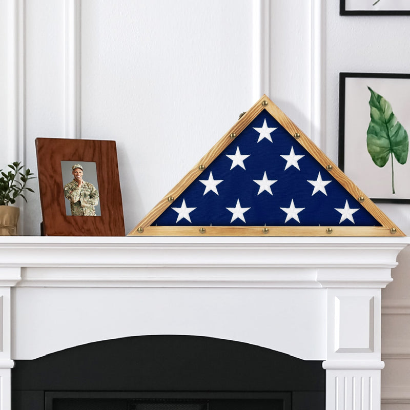 Rustic Wood Military Flag Display Case (5' x 9.5' Folded Flag)