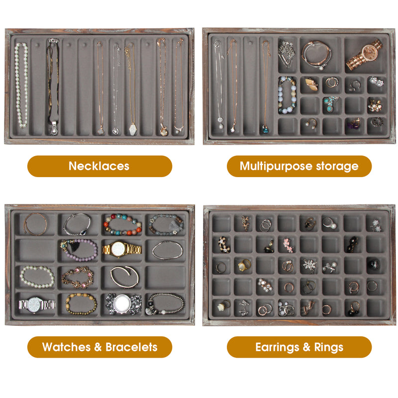 Set of 4 Different Type Jewelry Storage Box Organizer