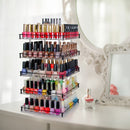5 Tier Acrylic 360 Rotating Nail Polish Holder with Black Iron Guard