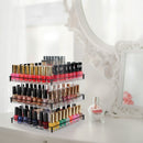 3 Tier Acrylic 360 Rotating Nail Polish Holder with Black Iron Guard