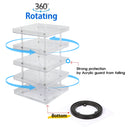 5 Tier Clear 360 Rotating Nail Polish Holder with Acrylic Guard