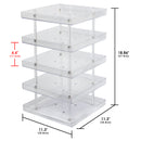 5 Tier Clear 360 Rotating Nail Polish Holder with Acrylic Guard