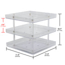 3 Tier Clear 360 Rotating Nail Polish Holder with Acrylic Guard