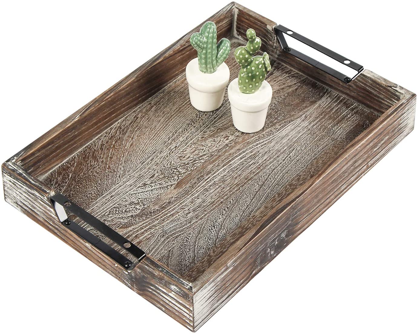 Wood metal store tray