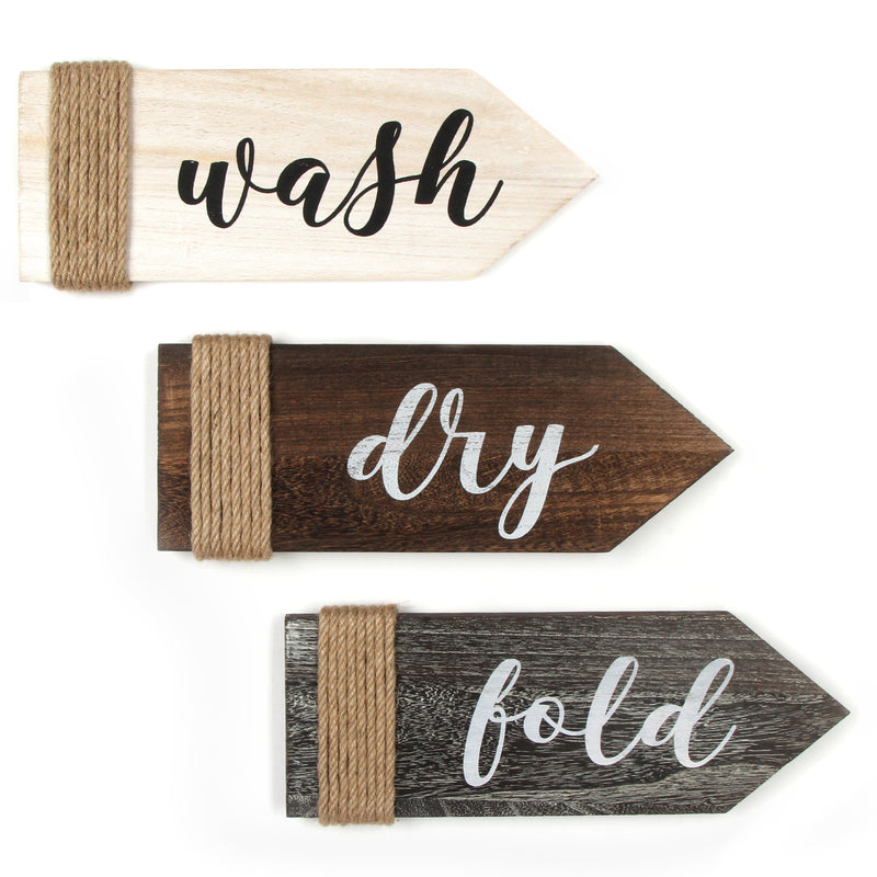 Set of 3 Laundry Room Décor Home Vintage Wall Art