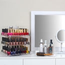 3 Tier Acrylic 360 Rotating Nail Polish Holder with Black Iron Guard
