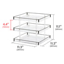 3 Tier Acrylic 360 Rotating Nail Polish Holder with Black Iron Guard