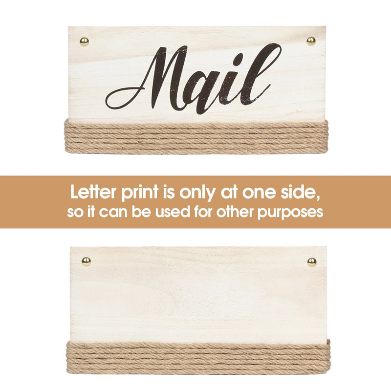 Rustic White Wooden Tabletop Mail Organizer Box for Entryways