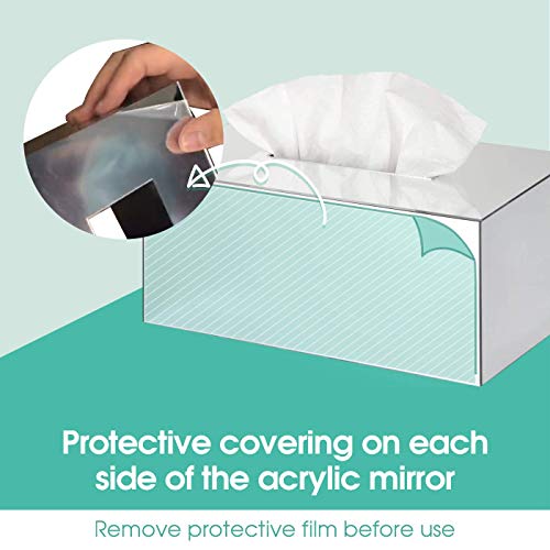 Acrylic Mirror Rectangle Tissue Box Holder Cover