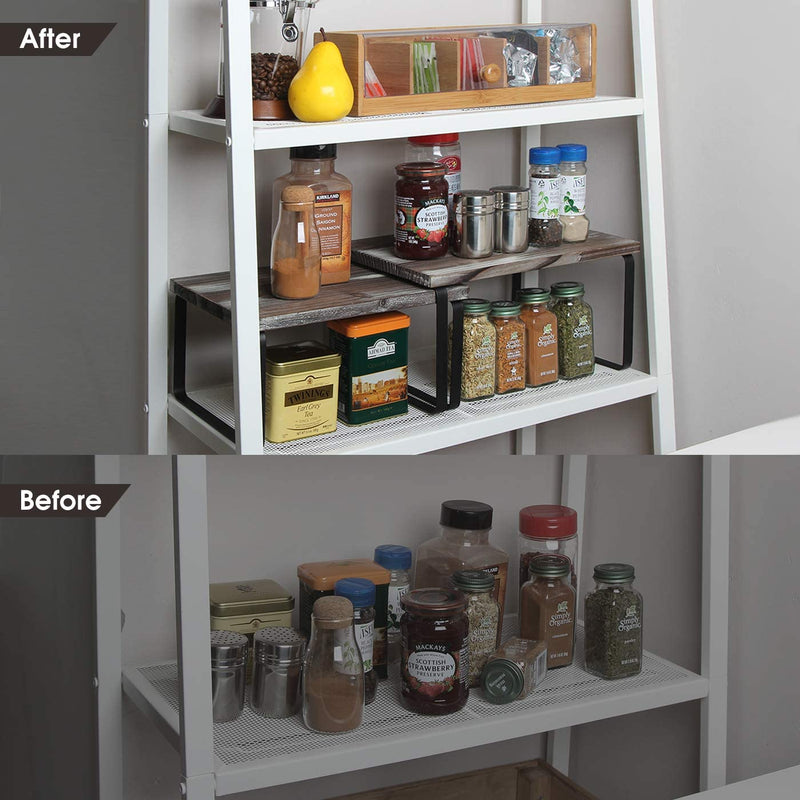 Set of 2 Stackable Kitchen Cabinet Shelf