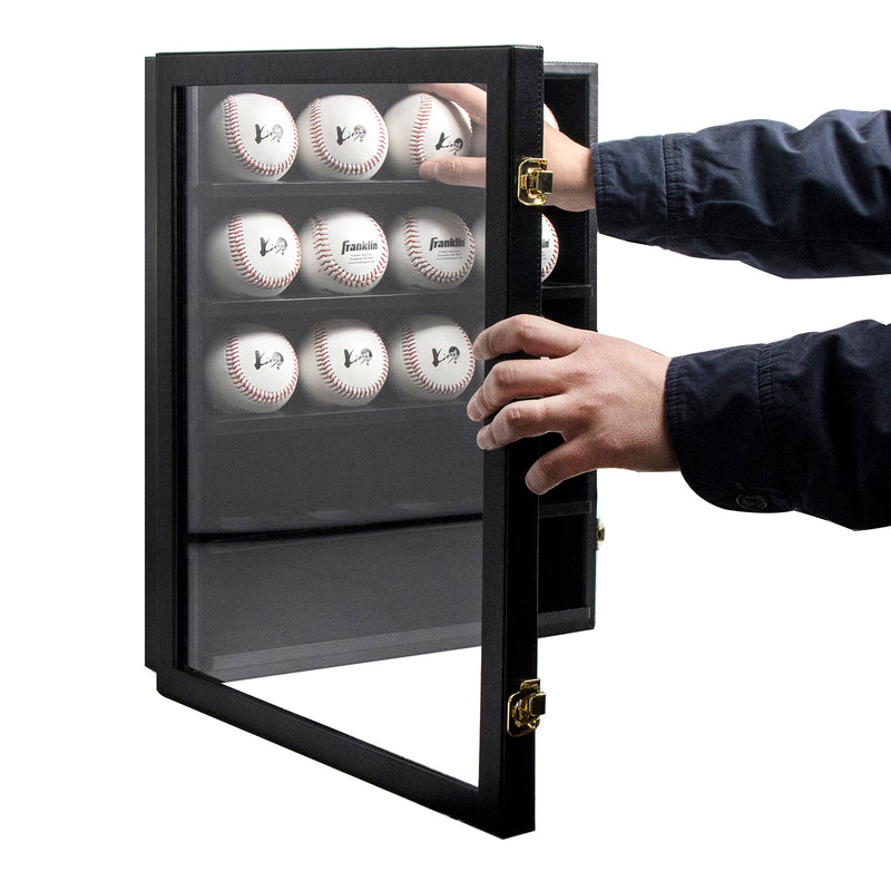 20 Baseball Leather Display Case Cabinet Wall Rack Holder