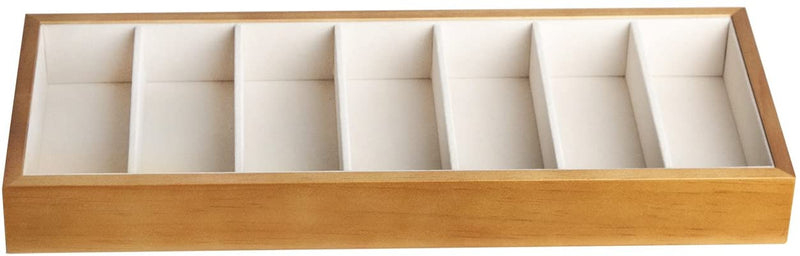 7 Compartment Wooden Sunglass Display Organizer