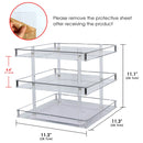 3 Tier Acrylic 360 Rotating Nail Polish Holder with White Iron Guard