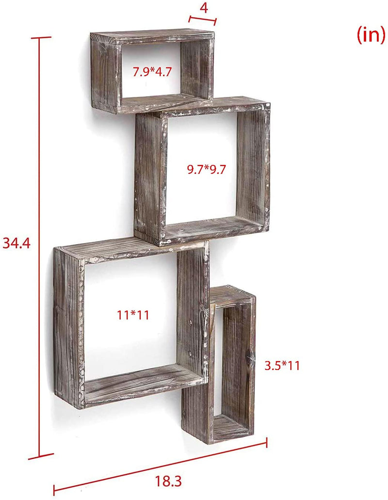 4 Cube Wall Mounted Rustic Floating Shelves