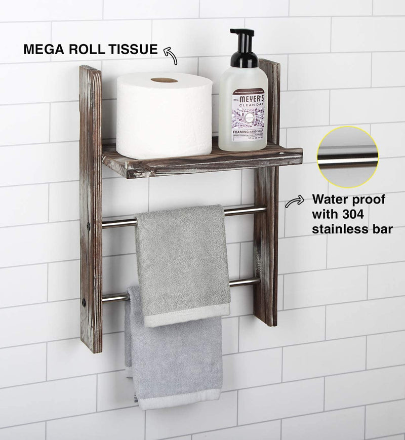 Wall Mount Towel Rack with Shelf