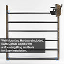 6 Tier Torched Wood Nail Polish Holder with Guard (Holds 100 Bottles)