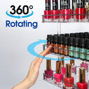 5 Tier Acrylic 360 Rotating Nail Polish Holder with White Iron Guard