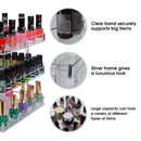 3 Tier Acrylic 360 Rotating Nail Polish Holder with White Iron Guard