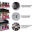 5 Tier Acrylic 360 Rotating Nail Polish Holder with White Iron Guard
