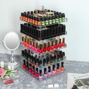 5 Tier Acrylic 360 Rotating Nail Polish Holder with White Iron Guard