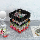 3 Tier Acrylic 360 Rotating Nail Polish Holder with White Iron Guard