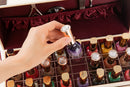 2 Tier Nail Polish Storage Box with 48 Comparments (Ivory Leather)