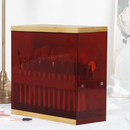 Acrylic Bamboo Makeup Brush Holder Organizer with 29 Holes (Transparent Brown)