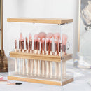 Acrylic Bamboo Makeup Brush Holder Organizer with 29 Holes (Transparent)