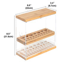 Acrylic Bamboo Makeup Brush Holder Organizer with 29 Holes (Transparent)