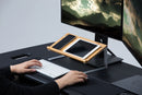 Wooden Tablet, Book Stand for Desk with Silver Metal Legs