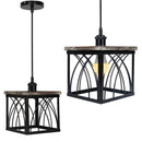 Farmhouse Wooden Metal Pendant Ceiling Light