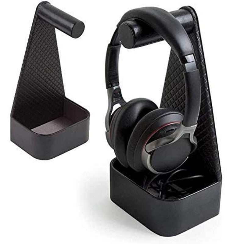 Leather Headphone, Headset Stand with Cable Storage Tray
