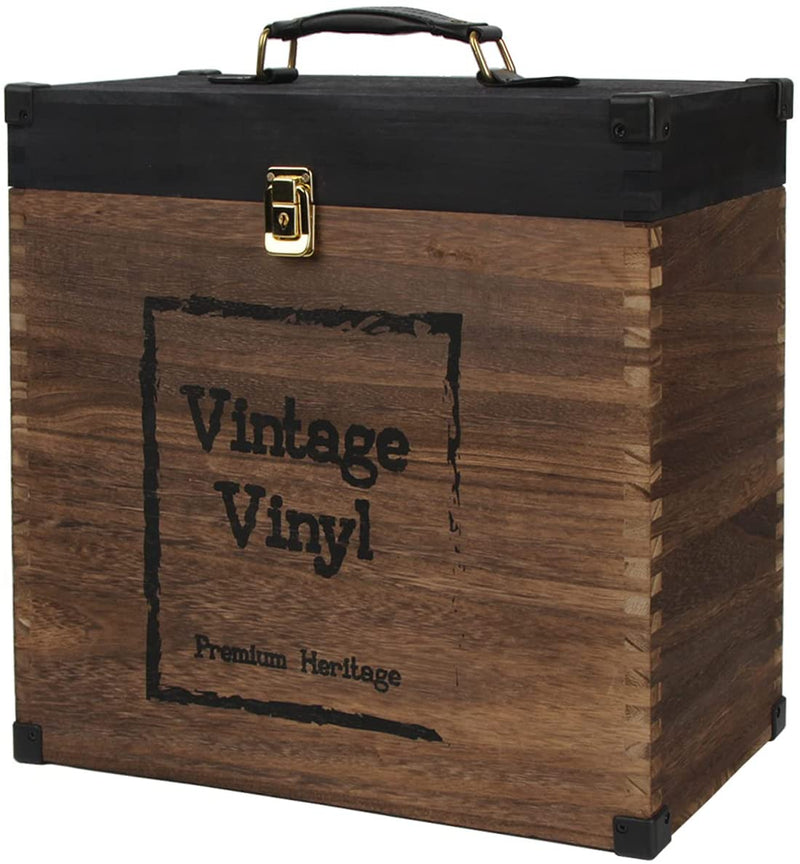 Vintage Vinyl Record Storage Box