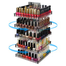 5 Tier Acrylic 360 Rotating Nail Polish Holder with Black Iron Guard