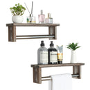 Set of 2 Wooden Bathroom Towel Rack Shelf