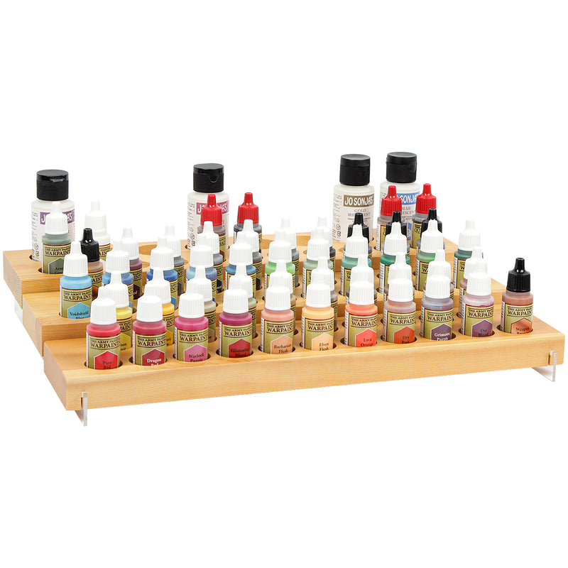 Acrylic Paint Wood Stand Organizer Rack with 61 Compartments