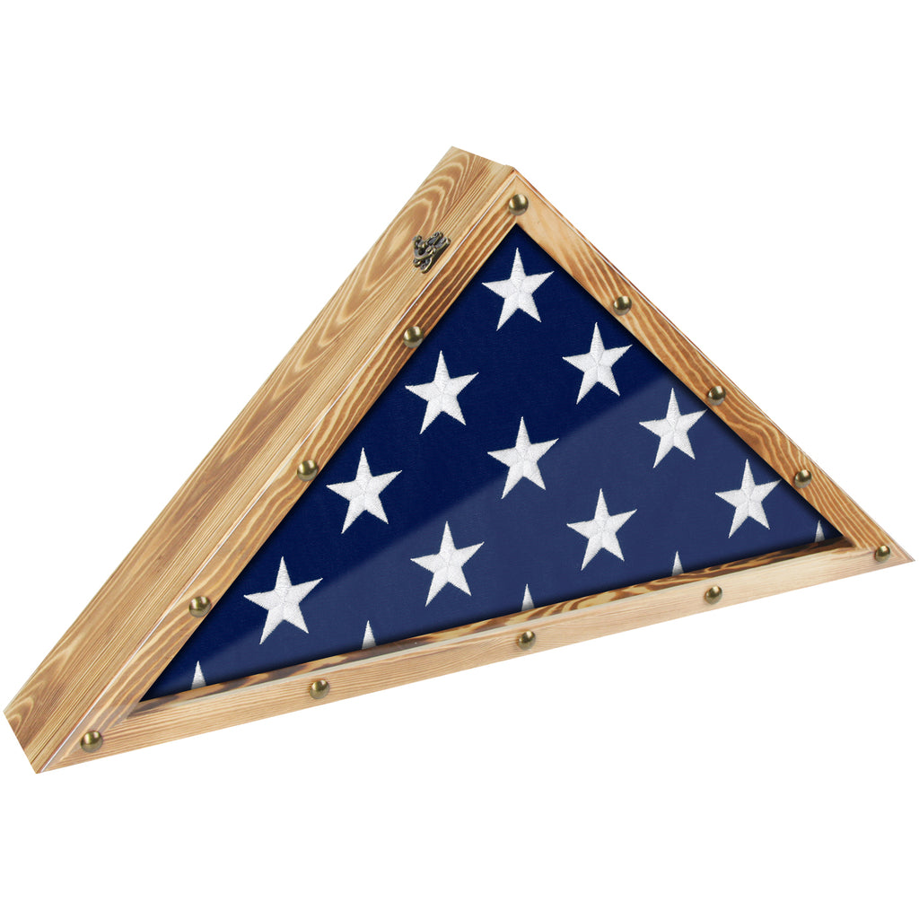 Large Rack For Flags Rustic Wood Military Flag Display Case (5' x 9.5' Folded Flag) – J ...