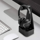 Leather Headphone, Headset Stand with Cable Storage Tray
