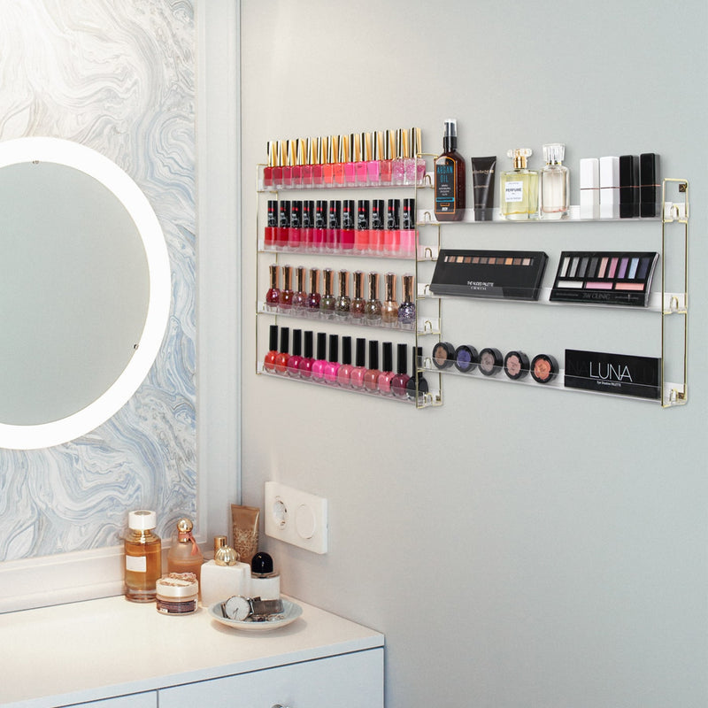 Buy Wall Mounted Makeup Shelf Makeup Organizer Nail Polish Holder