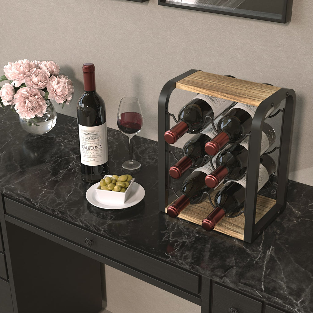 Rustic Countertop Wine Rack (6 Bottles) – J JACKCUBE DESIGN