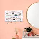 White Wall Mount Earring, Jewelry Display Organizer with 94 Holes