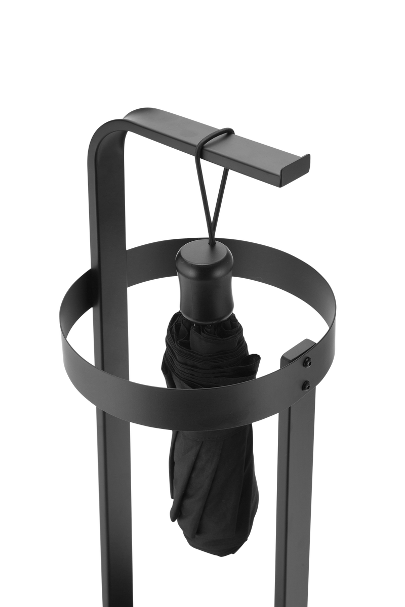 Black Steel Umbrella Holder Stand for Entryway