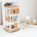 3 Tier 360 Rotating White Metal Earring Holder Organizer