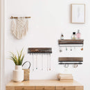 3 Piece Rustic Wood Wall Mount Jewelry Organizer Set