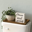 Double Sided Funny Bathroom Sign Box (White Wood)