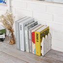 Decorative White Rustic Wood Bookends- Set of 2