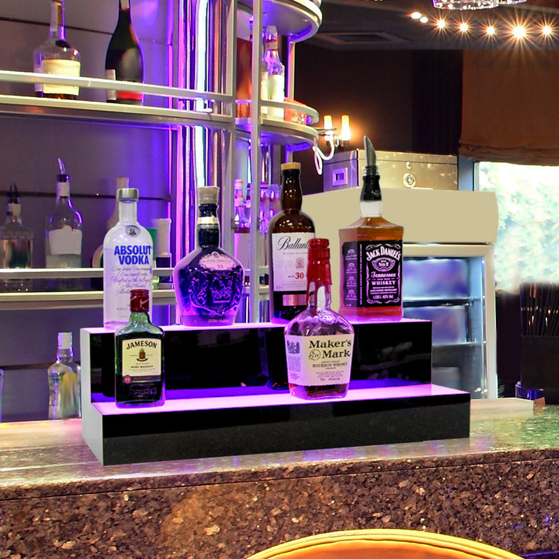 2 Step LED Lighted Liquor Bottle Holder, 24 Inches