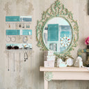 Set of 3 Acrylic Mirror Hanging Jewelry Necklace Organizer with 28 Hooks and Rod