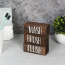 Wash Brush Flush Bathroom Sign Box (3 Piece Design)